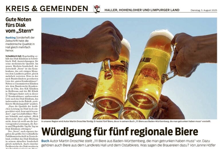 Würdigung für fünf regionale Biere